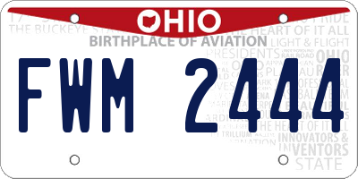 OH license plate FWM2444