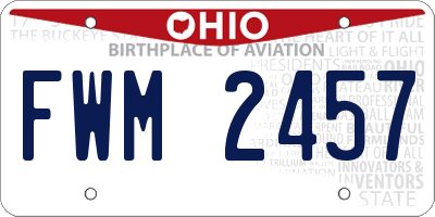 OH license plate FWM2457