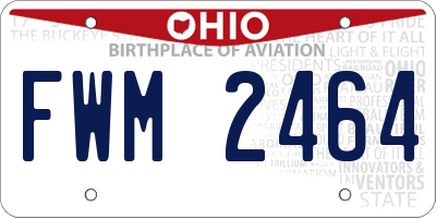 OH license plate FWM2464