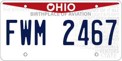 OH license plate FWM2467