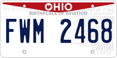 OH license plate FWM2468
