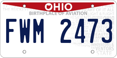 OH license plate FWM2473