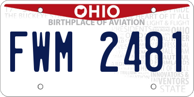 OH license plate FWM2481