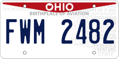 OH license plate FWM2482