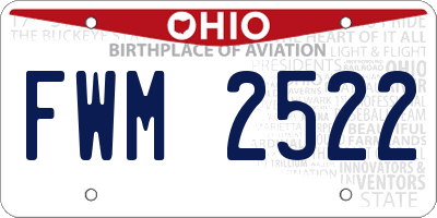 OH license plate FWM2522