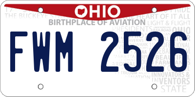 OH license plate FWM2526