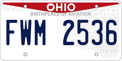 OH license plate FWM2536