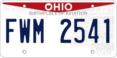 OH license plate FWM2541