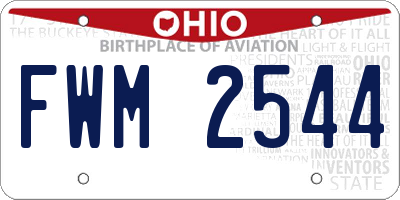 OH license plate FWM2544