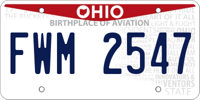 OH license plate FWM2547