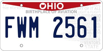 OH license plate FWM2561