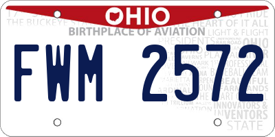 OH license plate FWM2572