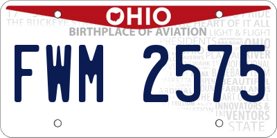 OH license plate FWM2575