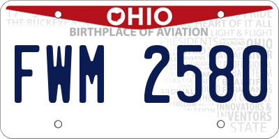 OH license plate FWM2580