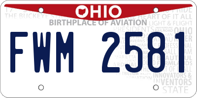 OH license plate FWM2581