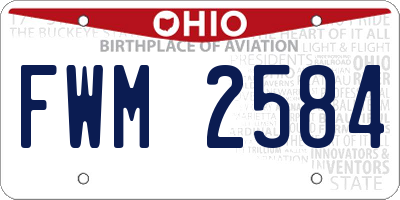 OH license plate FWM2584