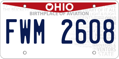 OH license plate FWM2608