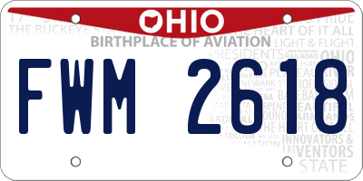 OH license plate FWM2618