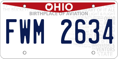 OH license plate FWM2634