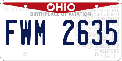 OH license plate FWM2635