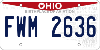OH license plate FWM2636