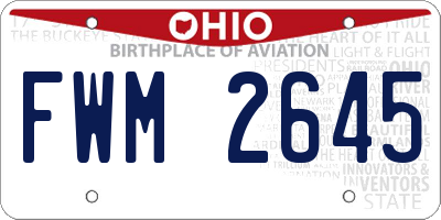 OH license plate FWM2645