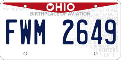 OH license plate FWM2649