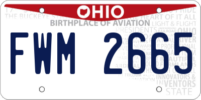 OH license plate FWM2665