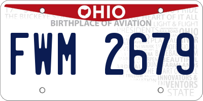 OH license plate FWM2679
