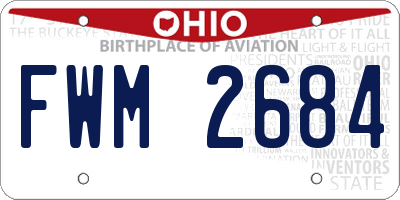 OH license plate FWM2684