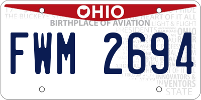 OH license plate FWM2694
