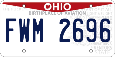 OH license plate FWM2696