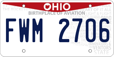 OH license plate FWM2706
