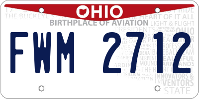 OH license plate FWM2712