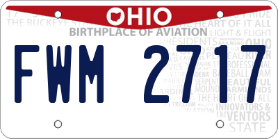 OH license plate FWM2717