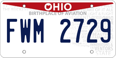 OH license plate FWM2729