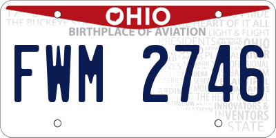 OH license plate FWM2746