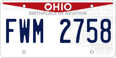 OH license plate FWM2758
