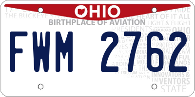 OH license plate FWM2762