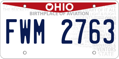 OH license plate FWM2763