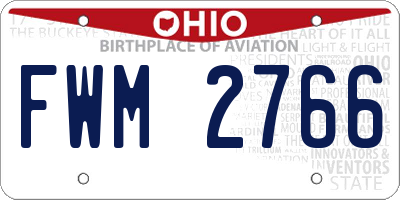 OH license plate FWM2766