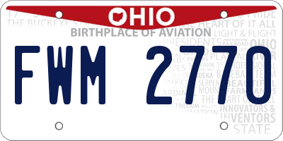 OH license plate FWM2770