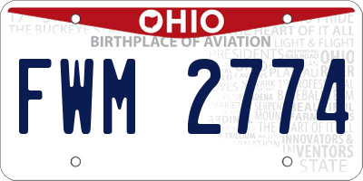 OH license plate FWM2774