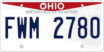 OH license plate FWM2780