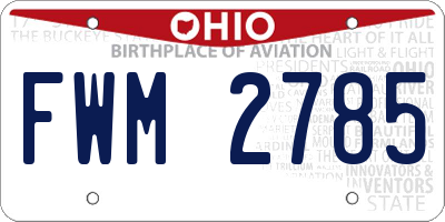 OH license plate FWM2785