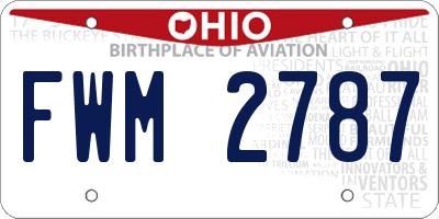 OH license plate FWM2787