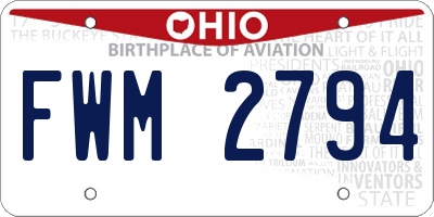 OH license plate FWM2794