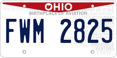 OH license plate FWM2825