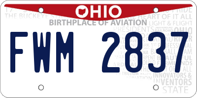 OH license plate FWM2837