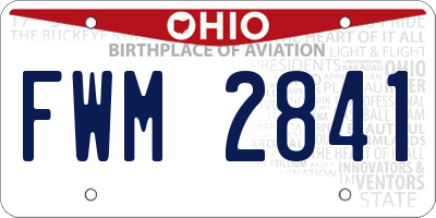OH license plate FWM2841